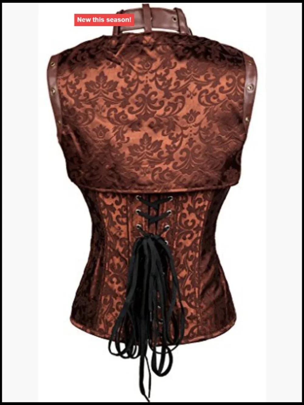 Womens Steampunk Gothic Steel Boned Vintage Corset Jacquard Satin